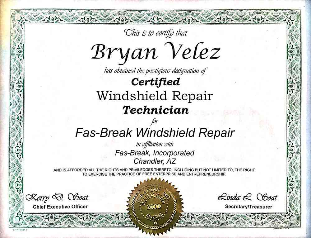 FasBreak certificate opt
